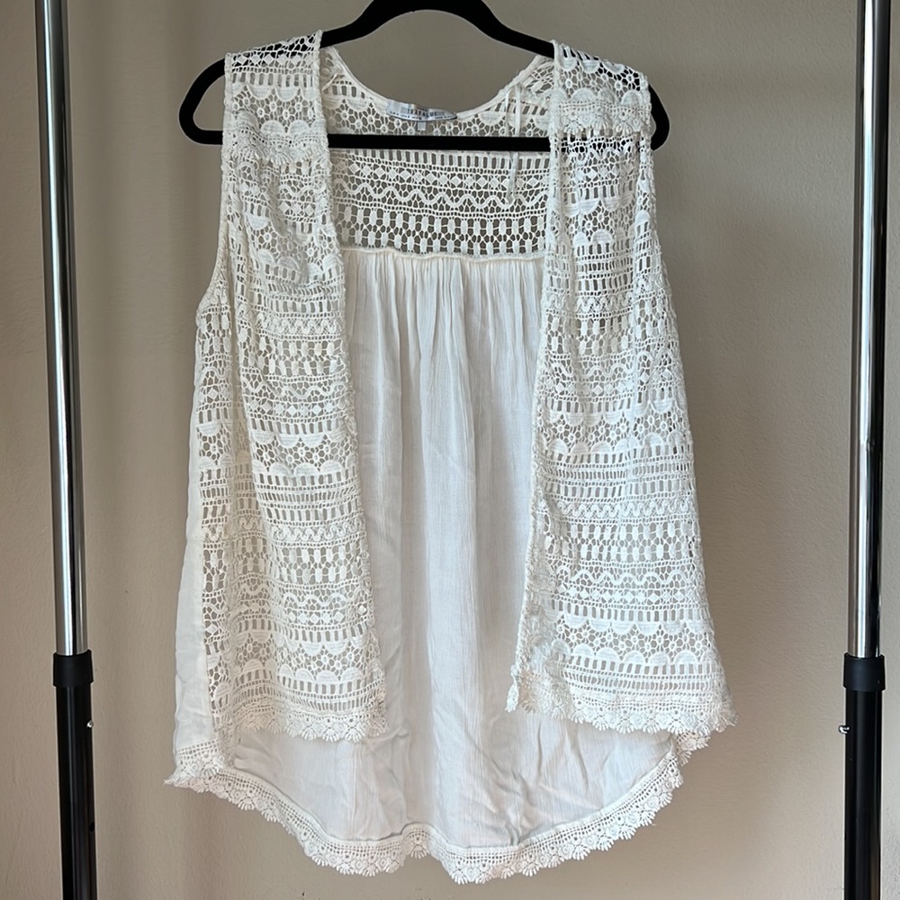 Zara Crochet Linen Vest